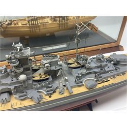 Cased scale built wooden model schooner 