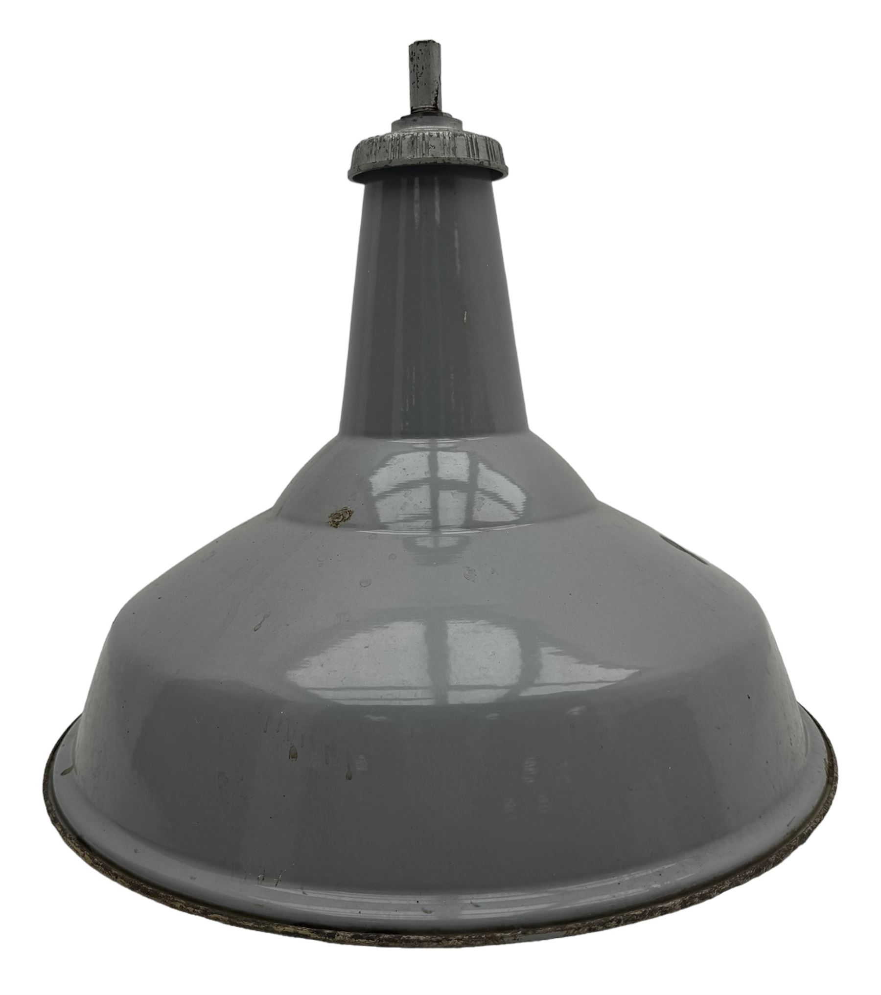 Industrial 'Benjamin' type grey enamel centre light fitting