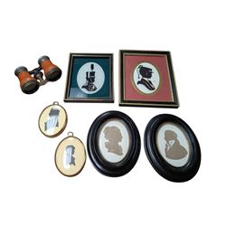 Collection of silhouettes, including two signed Marcelle de Shears and a pair of opera glasses