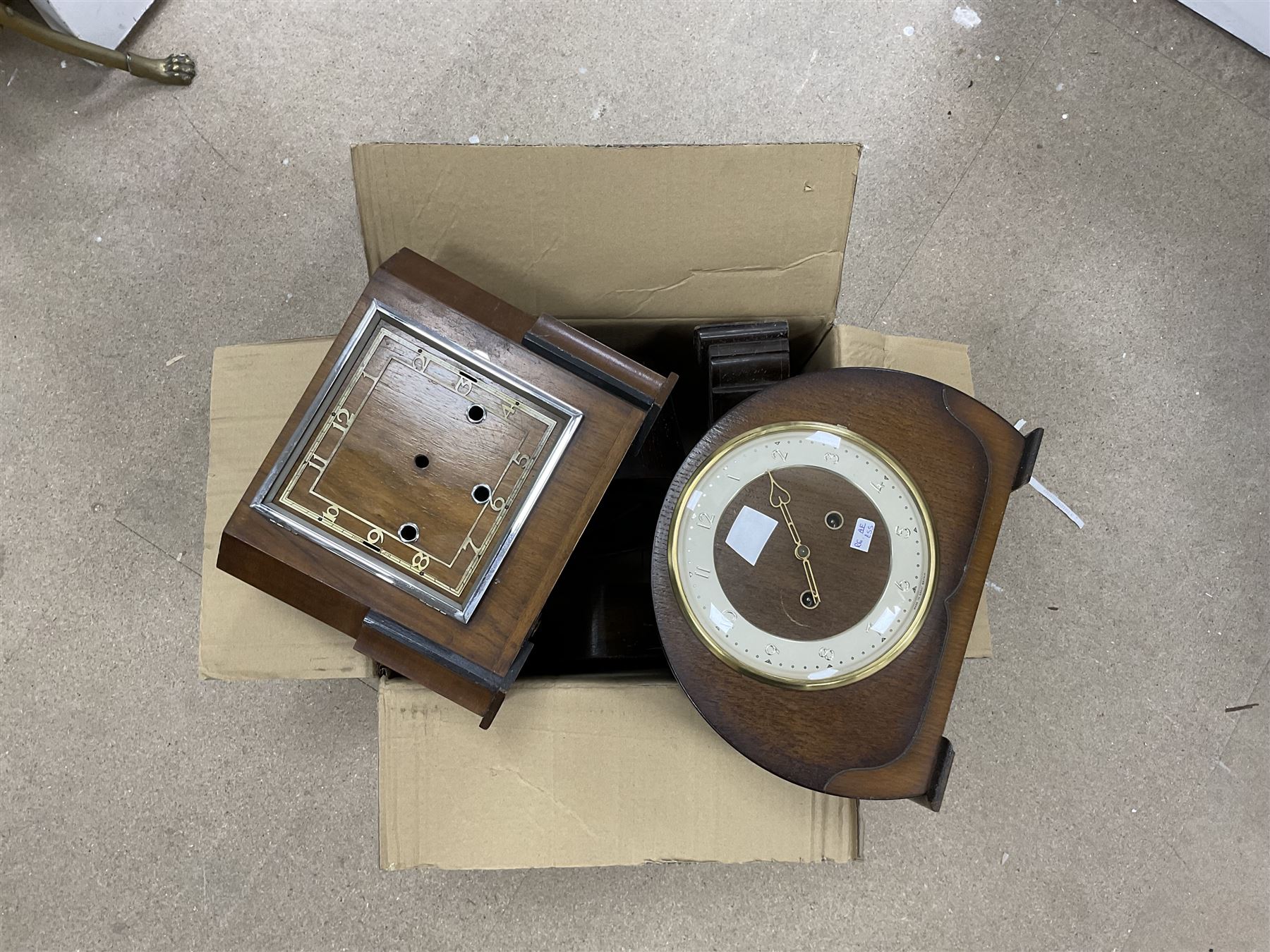 Five Various mantle clocks and cases for spares and parts