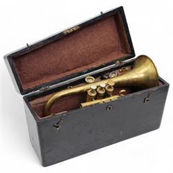 Early 20th Century brass cornet by R. De Lacy of 84 Holland Road, Brixton, London and Pari...