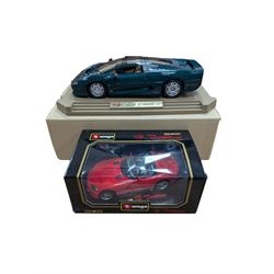 Two diecast cars, comprising Maisto 1:12 scale 1992 Jaguar XJ220 and a Burago 1:18 scale 1...