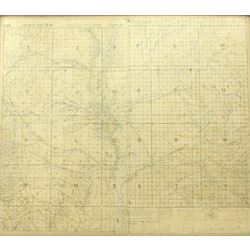 World War I map of Jericho, scale 1:40,000 2nd Edition 1918 in oak frame 60cm x 68cm