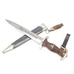 Third Reich SA Dress Dagger, the double edged blade marked Christianswerk Solingen, with 