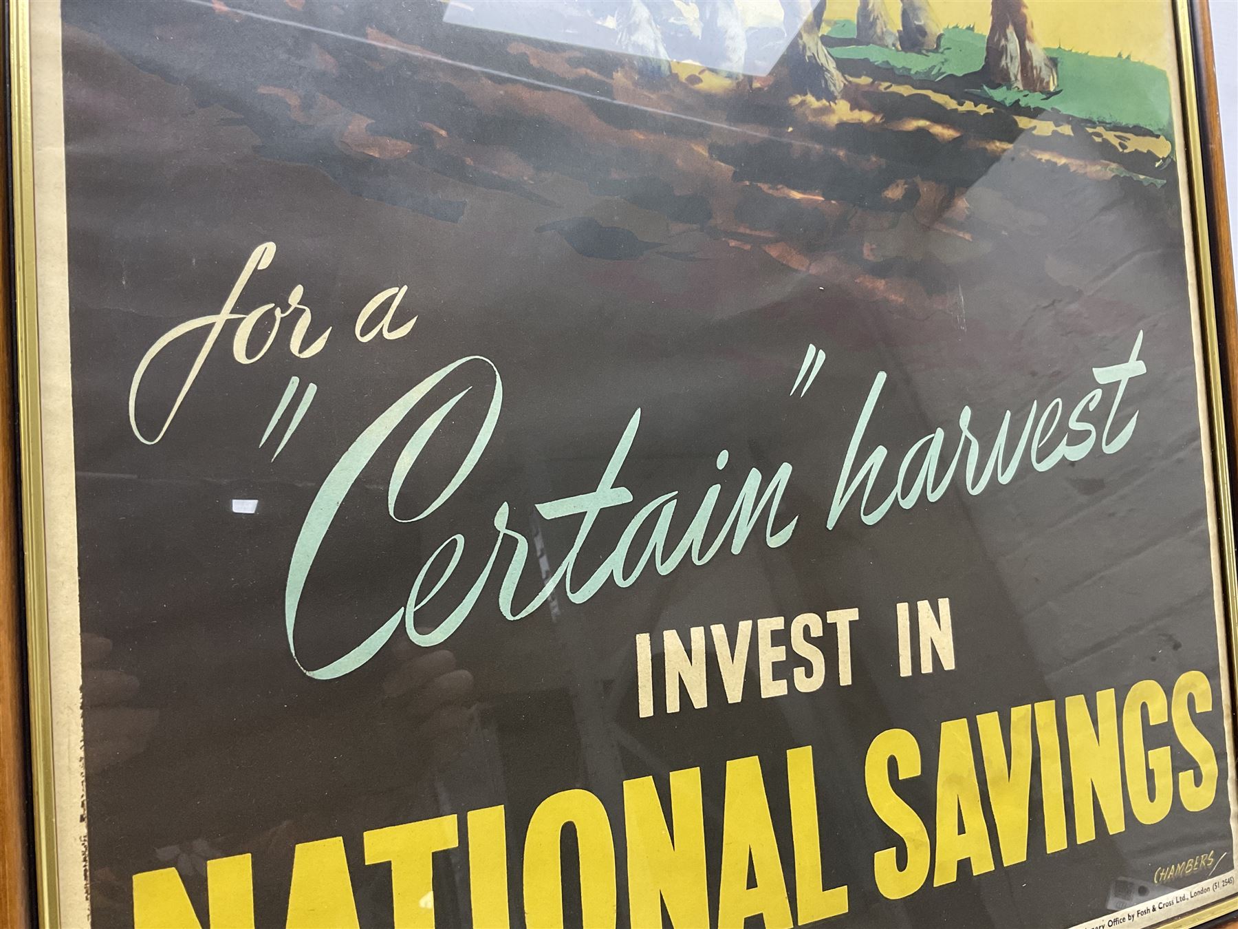 For A Certain Harvest Invest in National Savings, designed by Chambers, framed, H80cm,