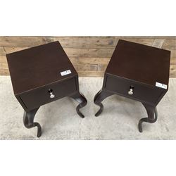 Pair of rosewood finish bedside chests