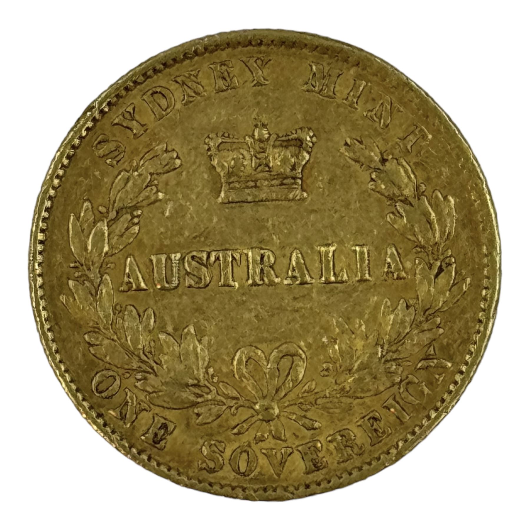 Queen Victoria Australia 1867 gold full sovereign coin, Sydney mint