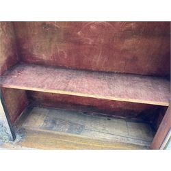 Victorian inlaid walnut pier cabinet, moulded rectangular top over single glazed door, chamfered plinth base, on turned feet 