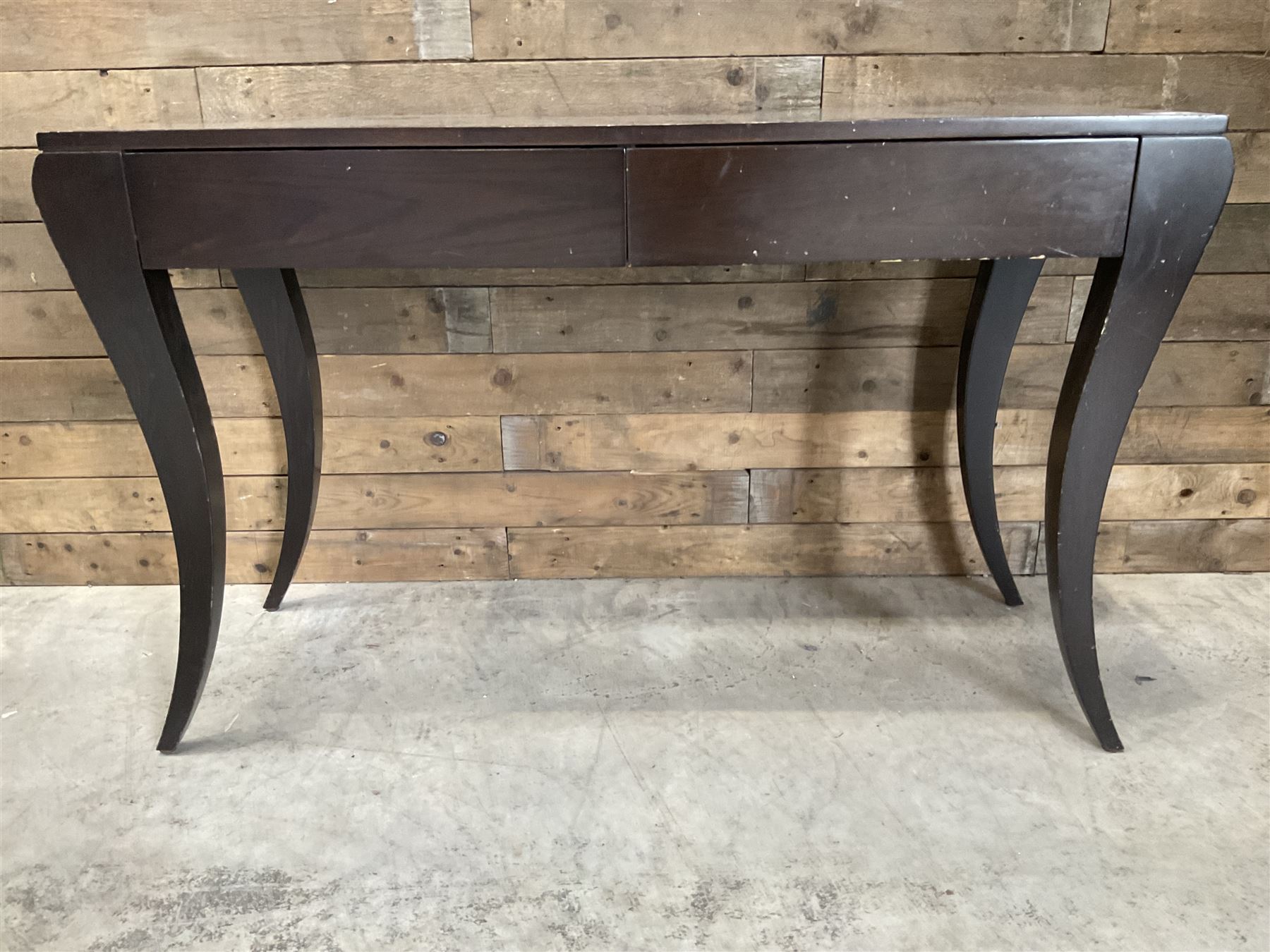 4 x rosewood console table, fitted with two soft-close drawers