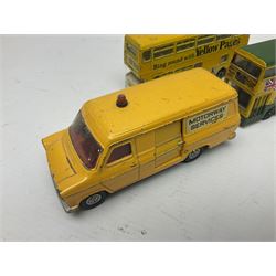 Dinky - sixteen unboxed and playworn die-cast models to include Single Deck Bus, two Atlantean Buses, Ford Transit Van, 10 Ton Army Truck, MGB Sports Car, Telephone Service Van etc 