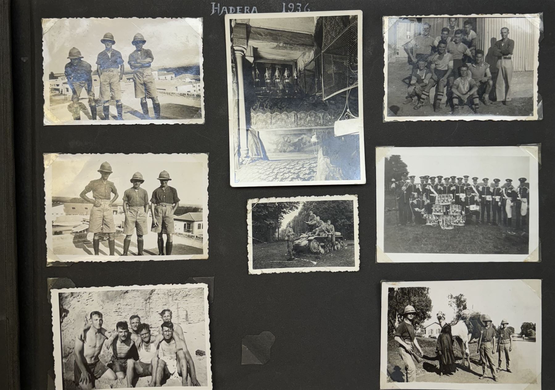 Photo album belonging to A. Lockett of East Yorkshire regiment, documenting he time in Palestine during the Arab Revolt in Palestine 