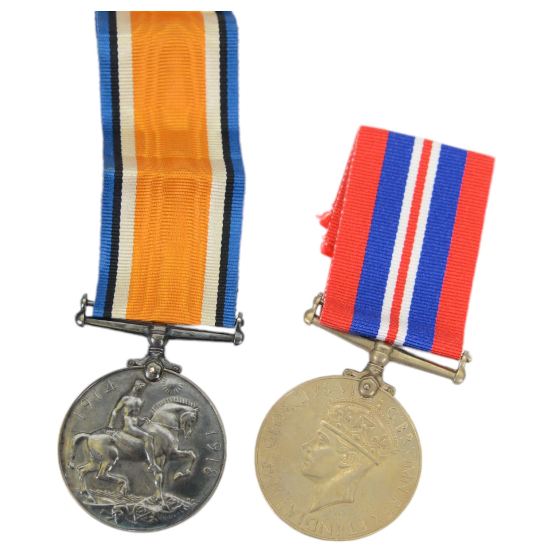 WWI British War medal, WWII Defence medal and War medal and General Service medal with Palestine 1945-48 clasp, awarded to 14895524 DVR K J Coultas RE together with other military badges 