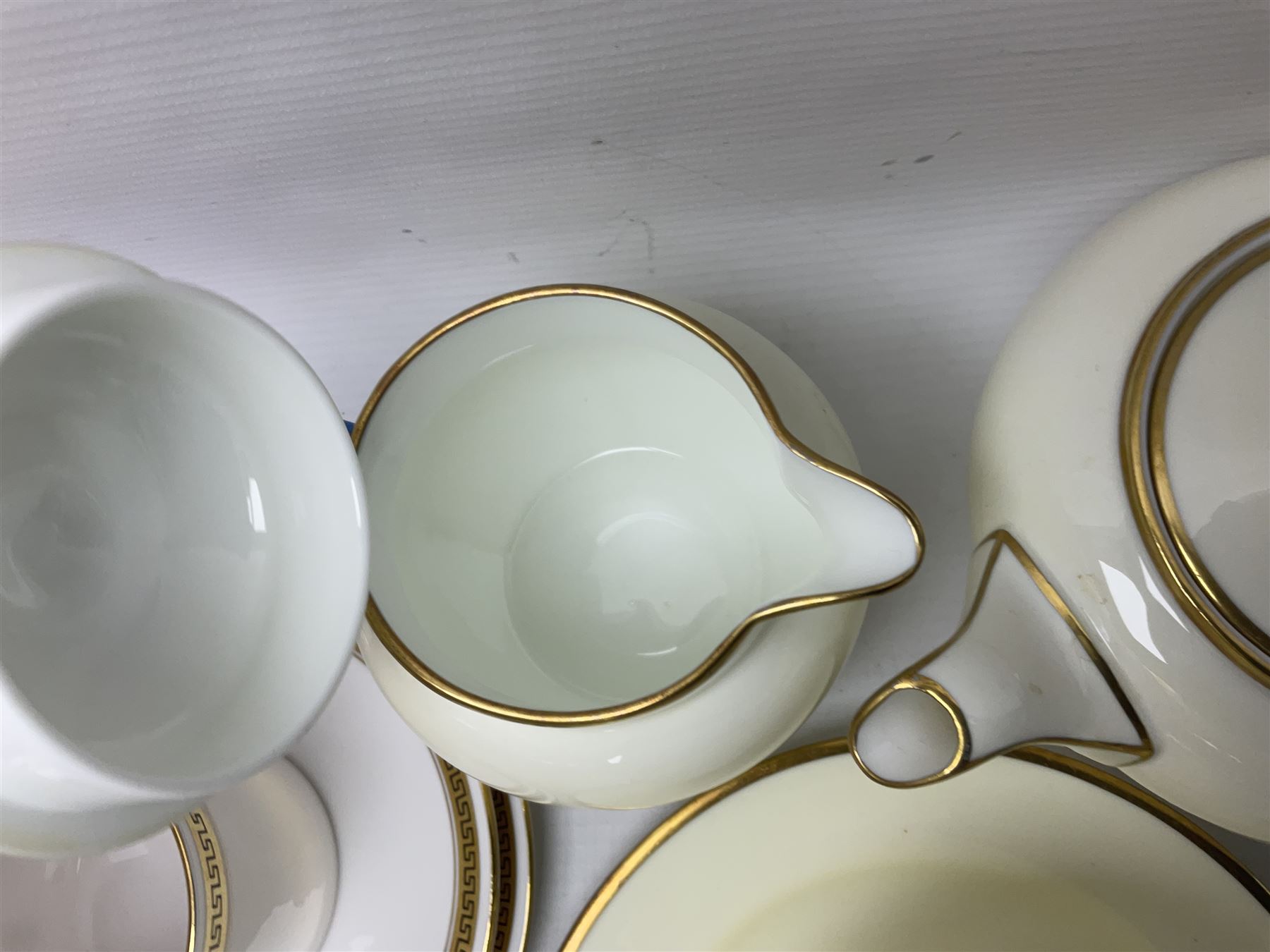 Six Shelley Athens pattern coffee cups and saucers, together with six Coalport Revelry coffee cups and saucers, and a Wedgwood tea set for two people