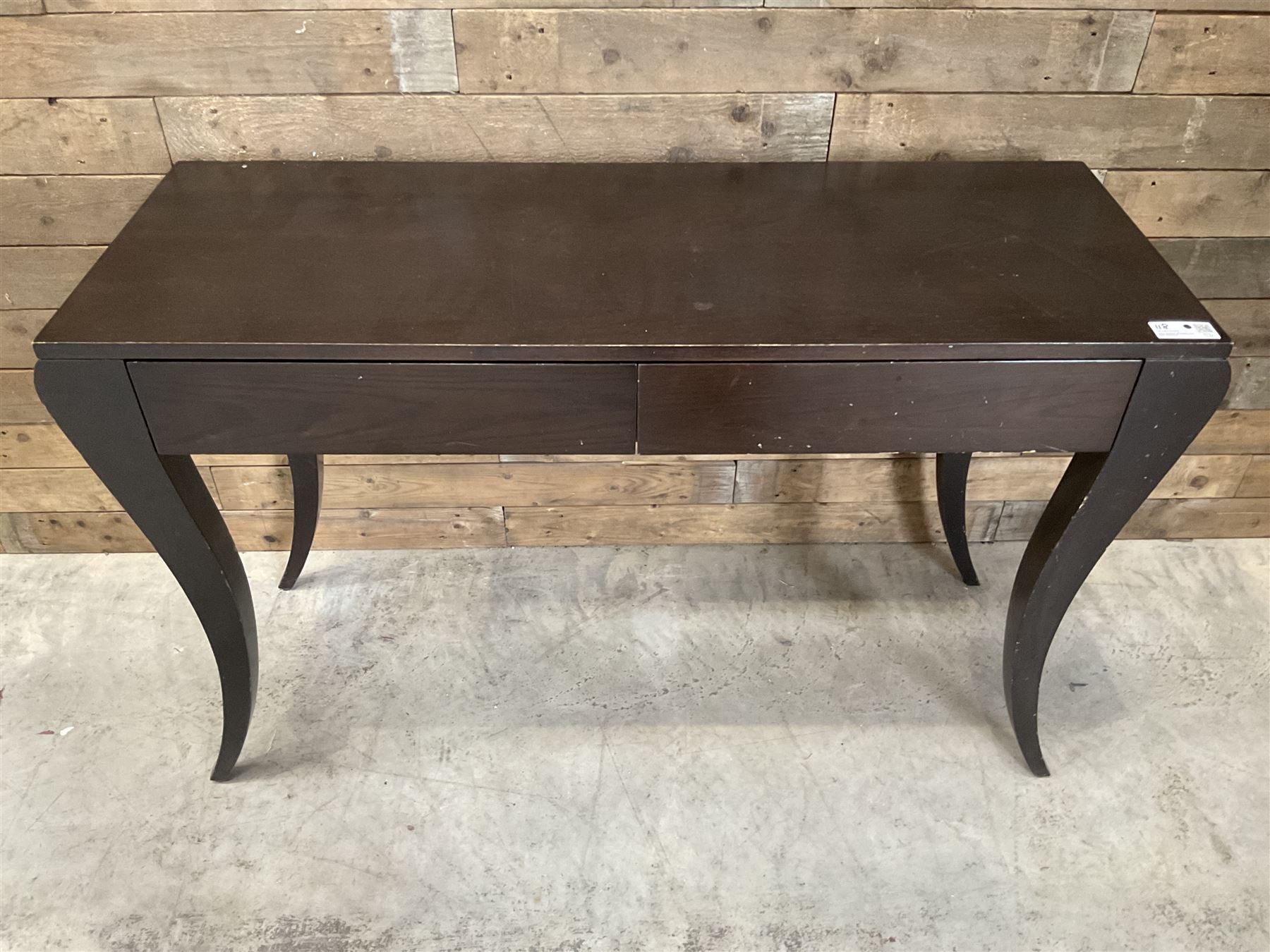 4 x rosewood console table, fitted with two soft-close drawers