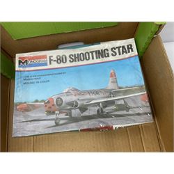 Large quantity of aircraft scale model kits to include Airfix, Revell, Monogram etc, in three boxes 