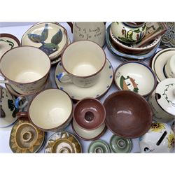 Collection of Motto ware, including cups and saucers, coffee pot, milk jug etc together with studio pottery dishes 