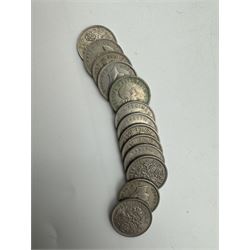 Approximately 250 grams of Great British pre 1947 silver coins, including half crowns etc, pre-decimal pennies and other coinage