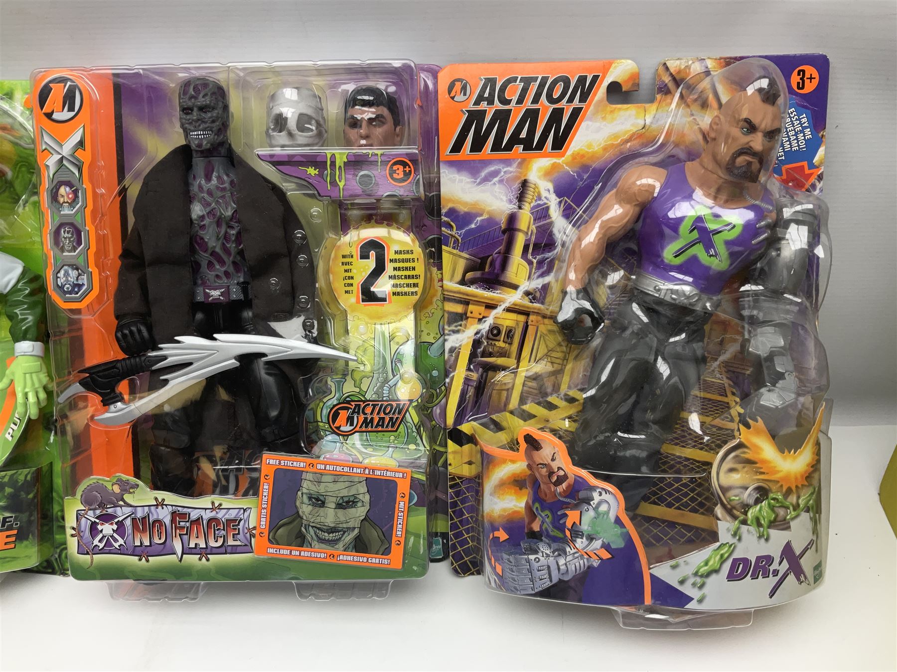 Five modern carded/boxed Action Man figures - Dr. X, Prof. Gangrene, Robot, Anti Freeze and No Face (5)