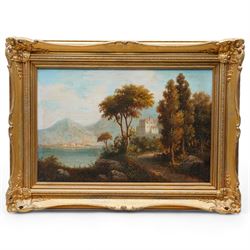 Van Gullen (Dutch 19th Century): 'Landscape near Verona', oil on panel signed, titled on label verso 25cm x 38cm