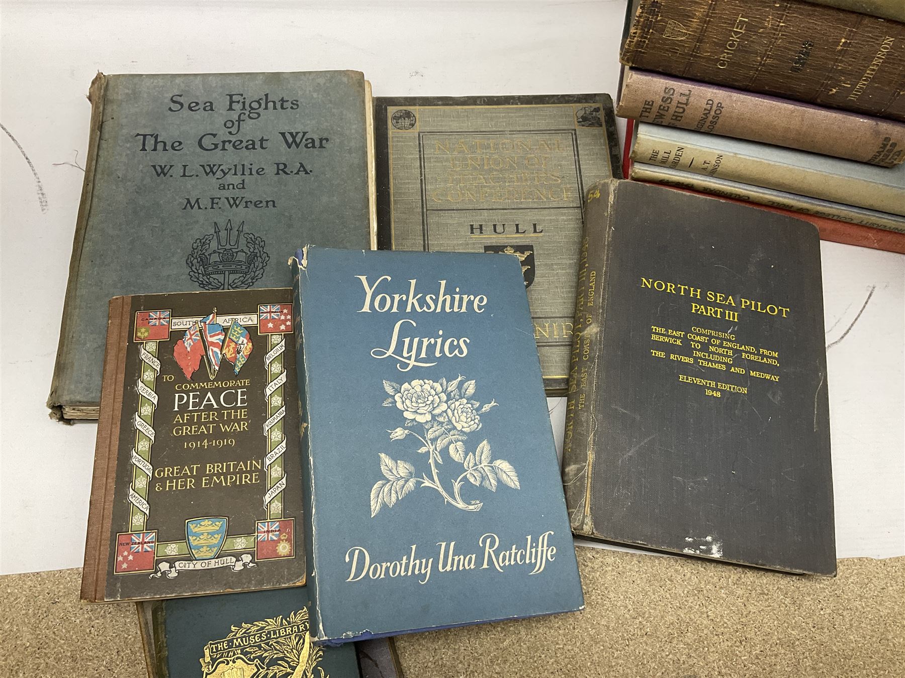 Books - a number relating to Hull and surrounding areas of Yorkshire, to include The East Riding of Yorkshire with Hull and York by A G Dickens, 1954, The Scarborough Cricket Festival by J M Kilburn, 1948, Georgian Hull, Written and Illustrated by Ivan and Elisabeth Hall, 1978, etc. 