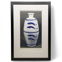 Bernard Leach (British 1887-1979): Fish Vase, photo-lithograph signed and numbered 88/100 in pencil 55cm x 31cm