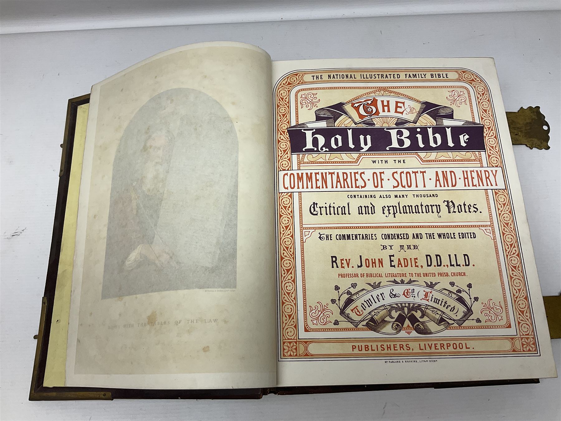 Family Bible with illustrations, Ronson table lighter, pocket watch and other collectables