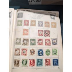 Great British and World stamps, including various King George VI 12th May 1937 coronation stamps with Ascension, Bahamas, Barbados, Basutoland etc housed in red dated album, Malta, Austria, Belgium, France, German States, Italy, Finland, Switzerland etc, housed in various albums and loose, in one box