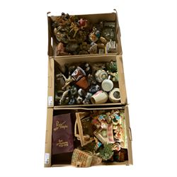 Collection of Pendelphin figures, togehter with ceramics and other resin figures, in three boxes  