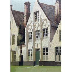 Fred Taylor (British 1875-1963): 'A Building in Bruges', gouache signed, titled on exhibit...