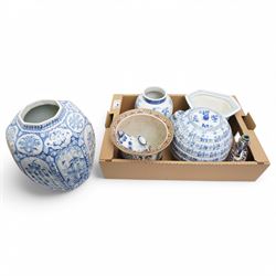 Collection of early 20th century and later mostly Chinese ceramics, including two planters...