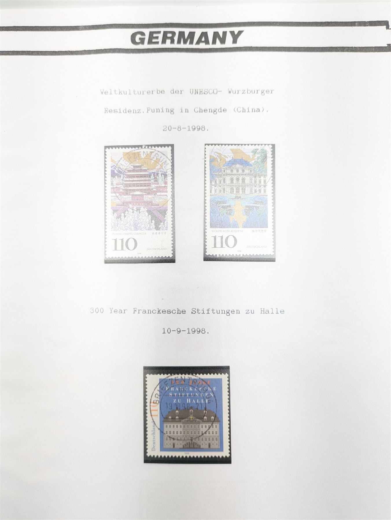 Mostly West German stamps, including stamps on covers, pairs and blocks, various postmarks, commemorative issues etc, housed in four ring binder folders