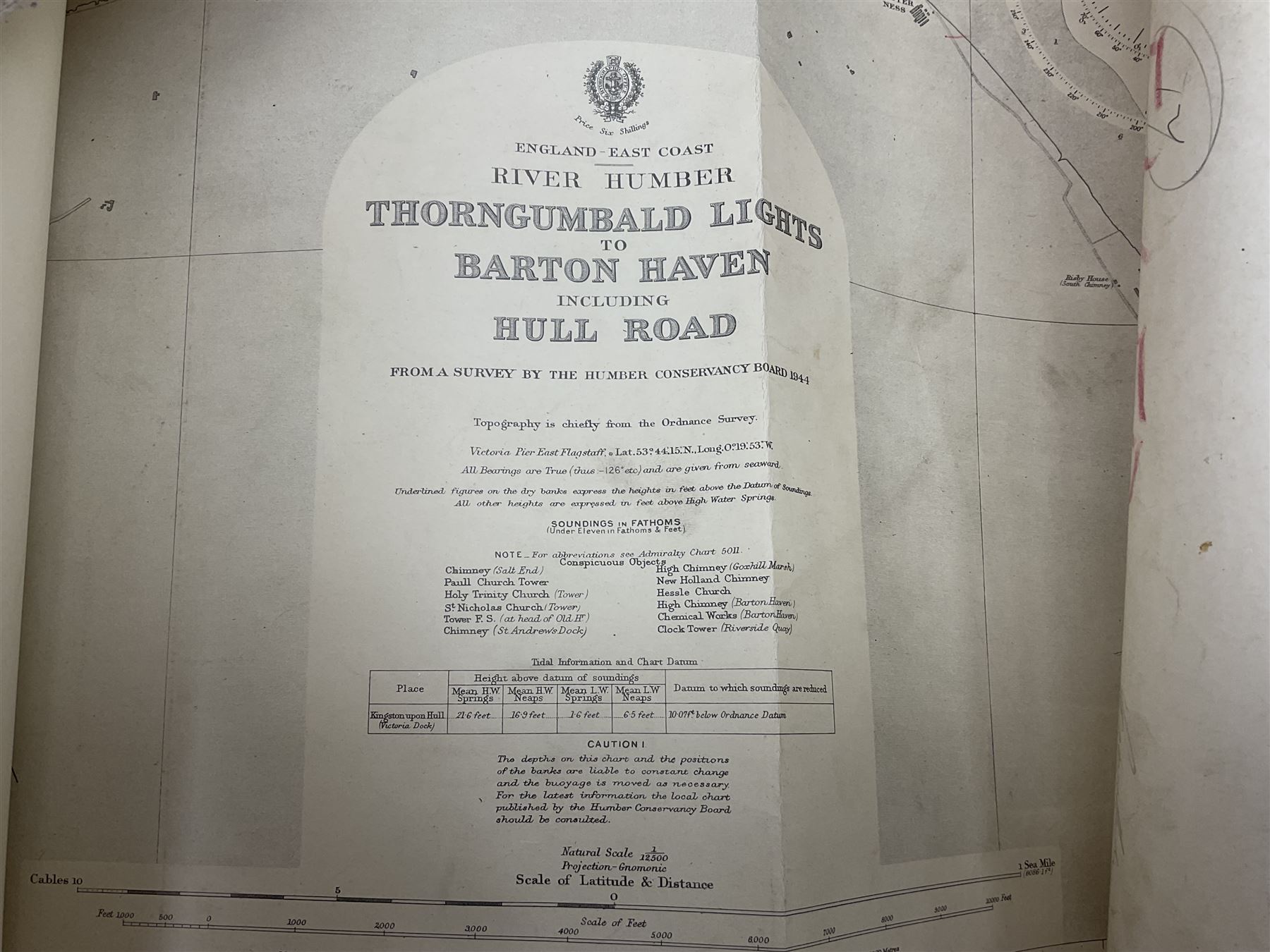 Four shipping charts depicting the River Humber 