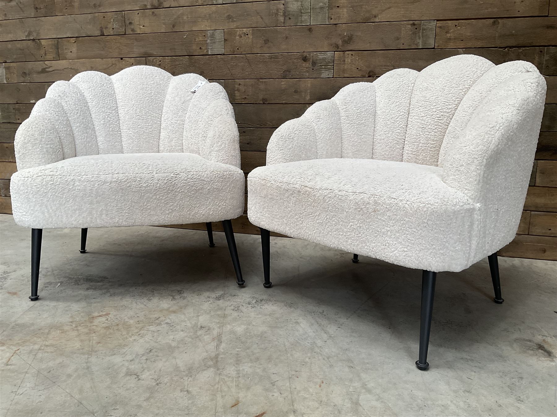 2 x Cloud armchairs, upholstered in beige fabric