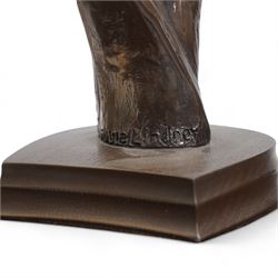 'Winner The Harworth Estates Handicap Stakes, Pontefract 8th July 2008' - Bronzed resin horses head by Doris Lindsey on wooden base 21cm x 20cm , another 'Tote Scoop6 6th November 1999, signed with initials 'CD' and two others (4) 