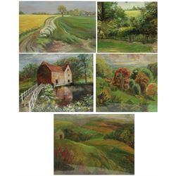 Joan Kisby (British 20th Century): Autumn Views, set of five oils on board variously signed max 49cm x 74cm (5)