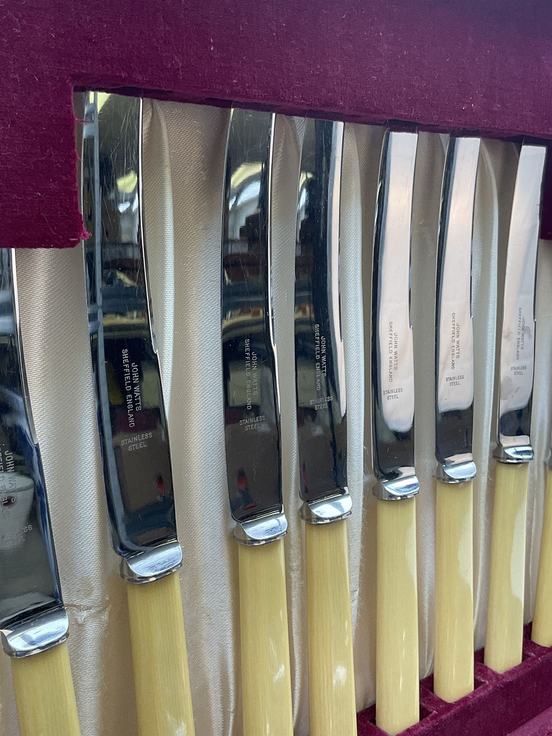 Canteen of cutlery for six place settings, contained within fitted oak case