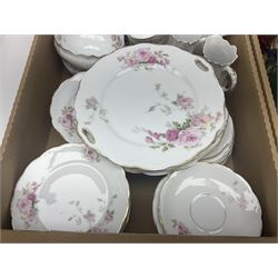 Tea service decorated with roses, together with Victorian and later ceramics etc, in four boxes