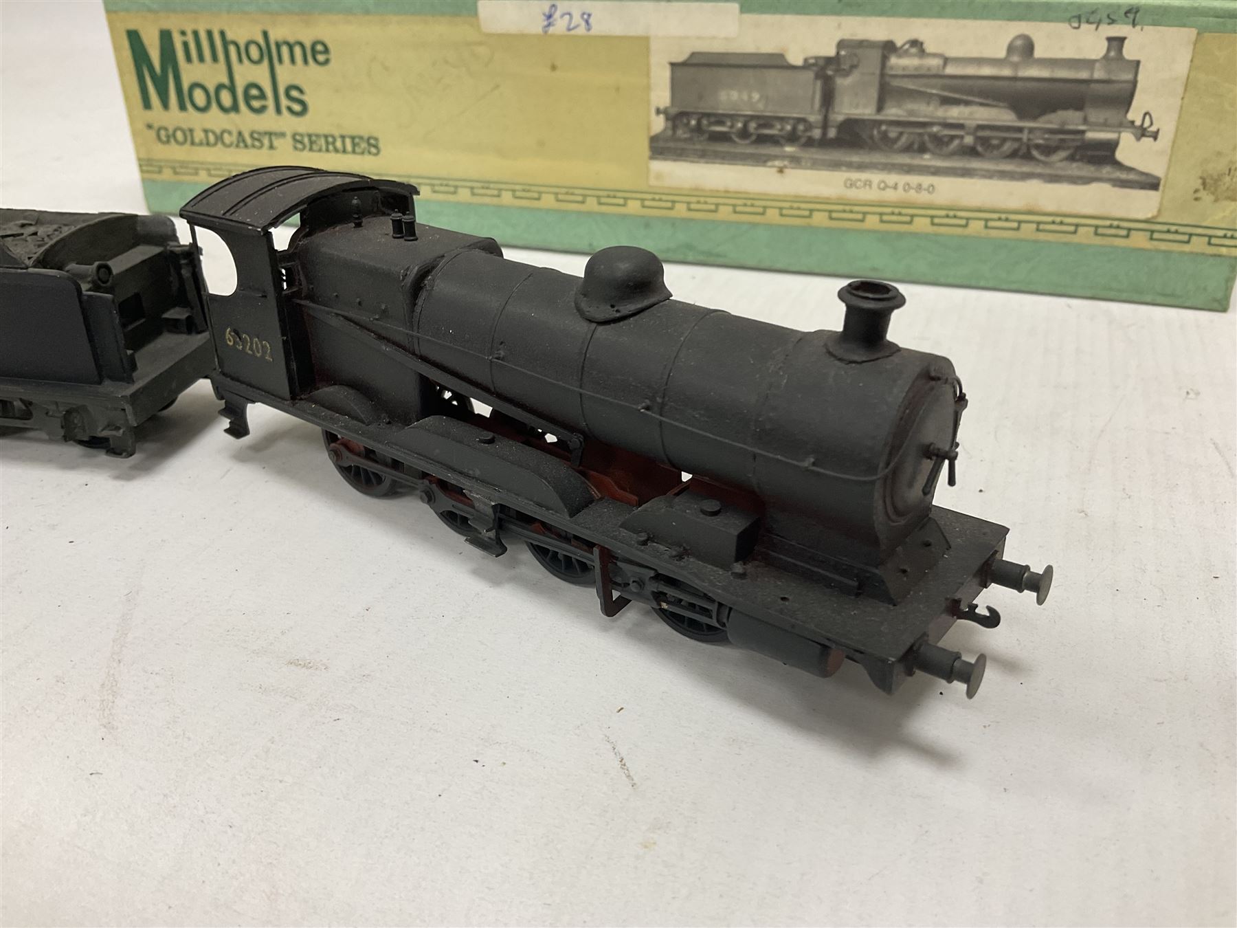 ‘00’ gauge - two kit built steam locomotives comprising GCR Class Q4 0-8-0 no.63202 finished in BR black with BR tender; Class N4 0-6-2T no.69244 finished in BR black; both with Millholme Models boxes (2) 