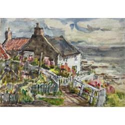 Rowland Henry Hill (Staithes Group 1873-1952): Lady Palmer's Cottage - Runswick Bay, watercolour signed and dated 1934, 12cm x 17cm