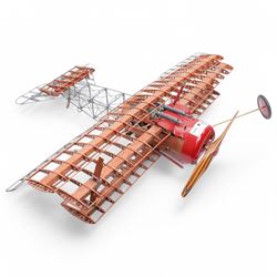 Scale model of the Fokker triplane flown by The Red Barron with Xial propellor, incomplete