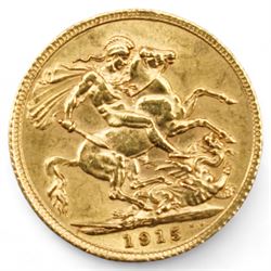 King George V 1915 gold full sovereign coin