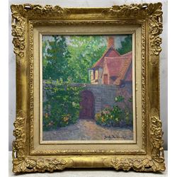 Stanisława de Karłowska (Polish 1876-1952): 'The Garden Gate', oil on canvas signed, titled on gallery label verso 35cm x 30cm 
Provenance: exh. Cork Street Gallery, London 1973, label verso