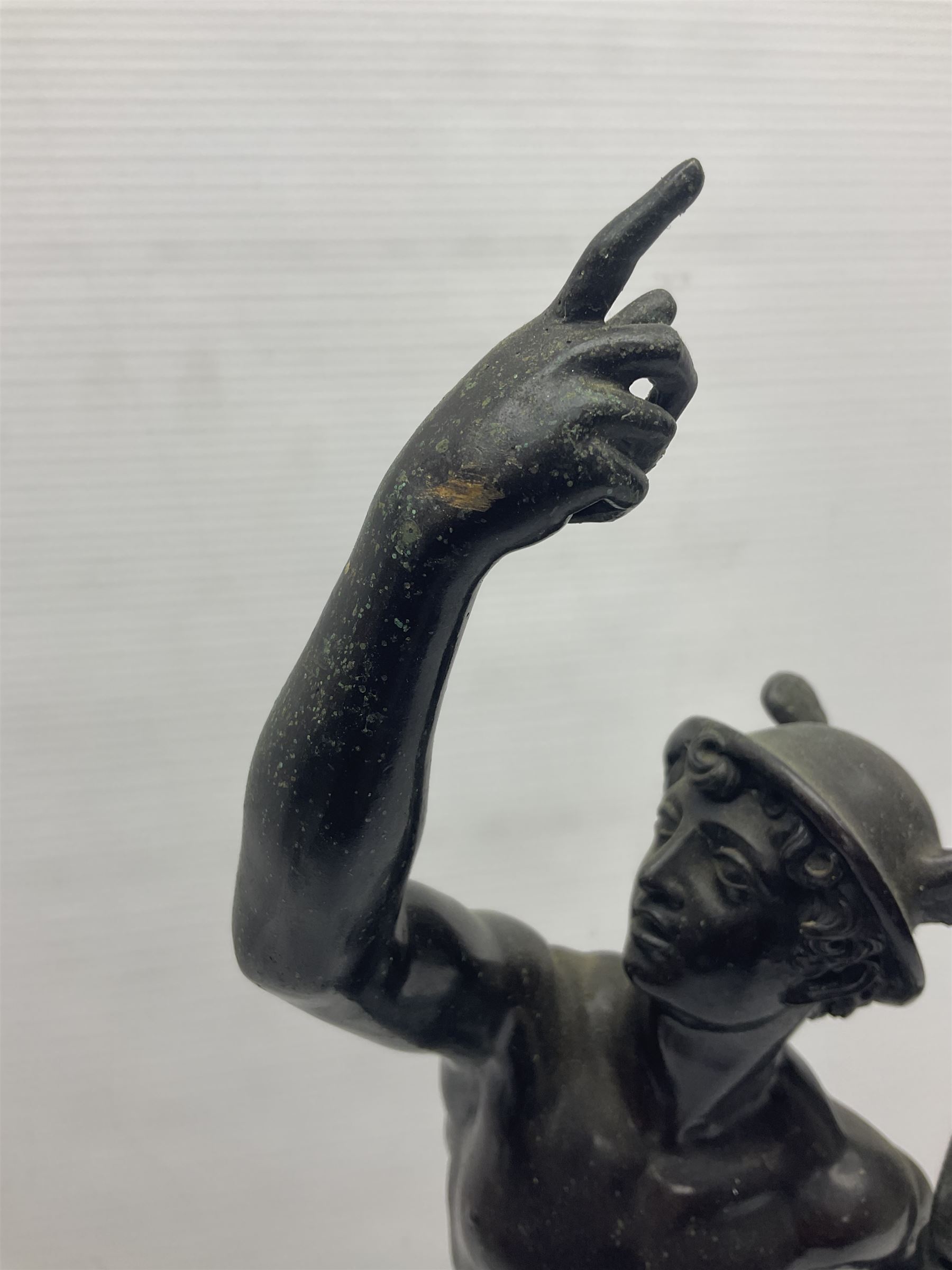 After Giambologna, bronzed figure of Hermes pointing to the sky, H55cm