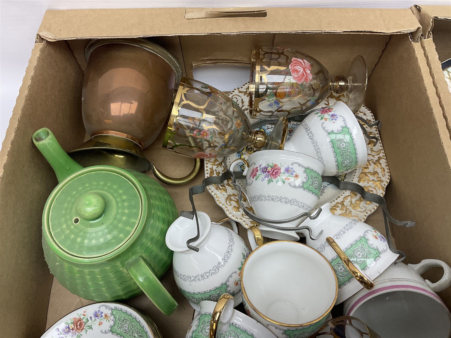 Beswick bay horse together with other ceramic figures, tea services and other collectables in five boxes 