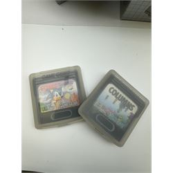 Sega Game Gear handheld console, in Logic 3 case, together with nine Sega Game Gear games including Sonic The Hedgehog, Columns, Super Monaco GP, Shinobi, Streets of Rage, Mortal Kombat, Lemmings etc, seven with original boxes, and an AC adapter