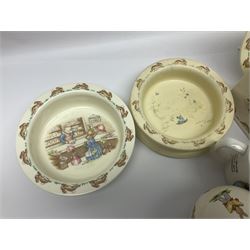 Collection of Royal Doulton Bunnykins and Wedgwood Peter Rabbit nursery ware, including cups, bowls, money boxes, etc 