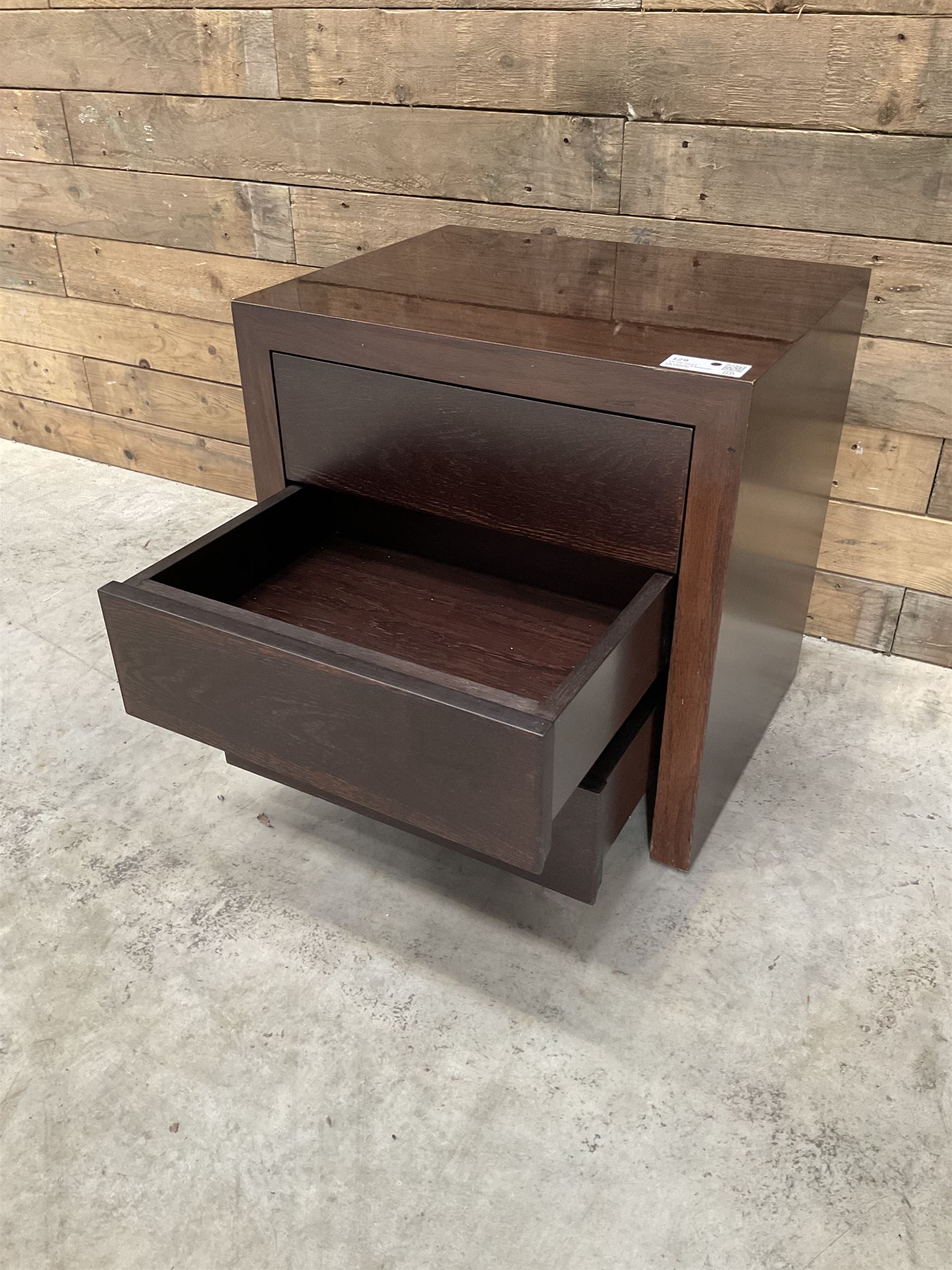 5 x rosewood bedside chests, fitted with thee tiered soft-close drawers