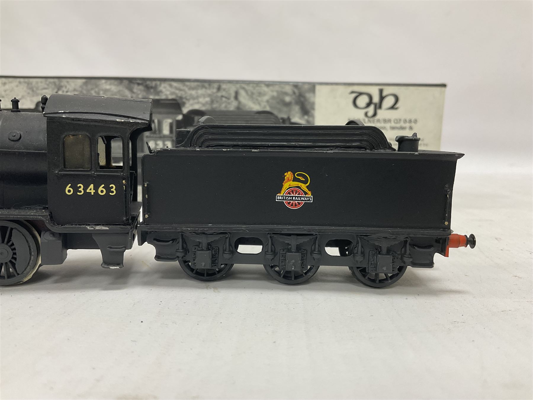 DJH Models ‘00’ gauge - kit built NER/LNER/BR Q7 Class 0-8-0 no.63463 steam locomotive and tender in BR black; with original box 