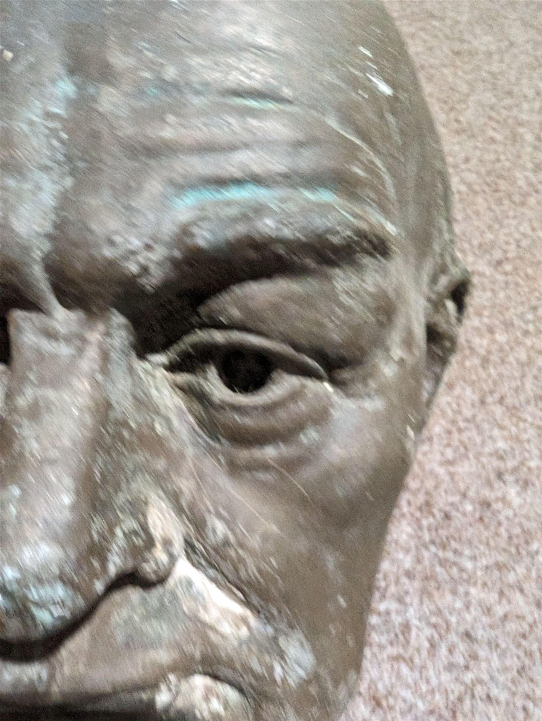 Composite cast head of Sir Winston Churchill, H28cm