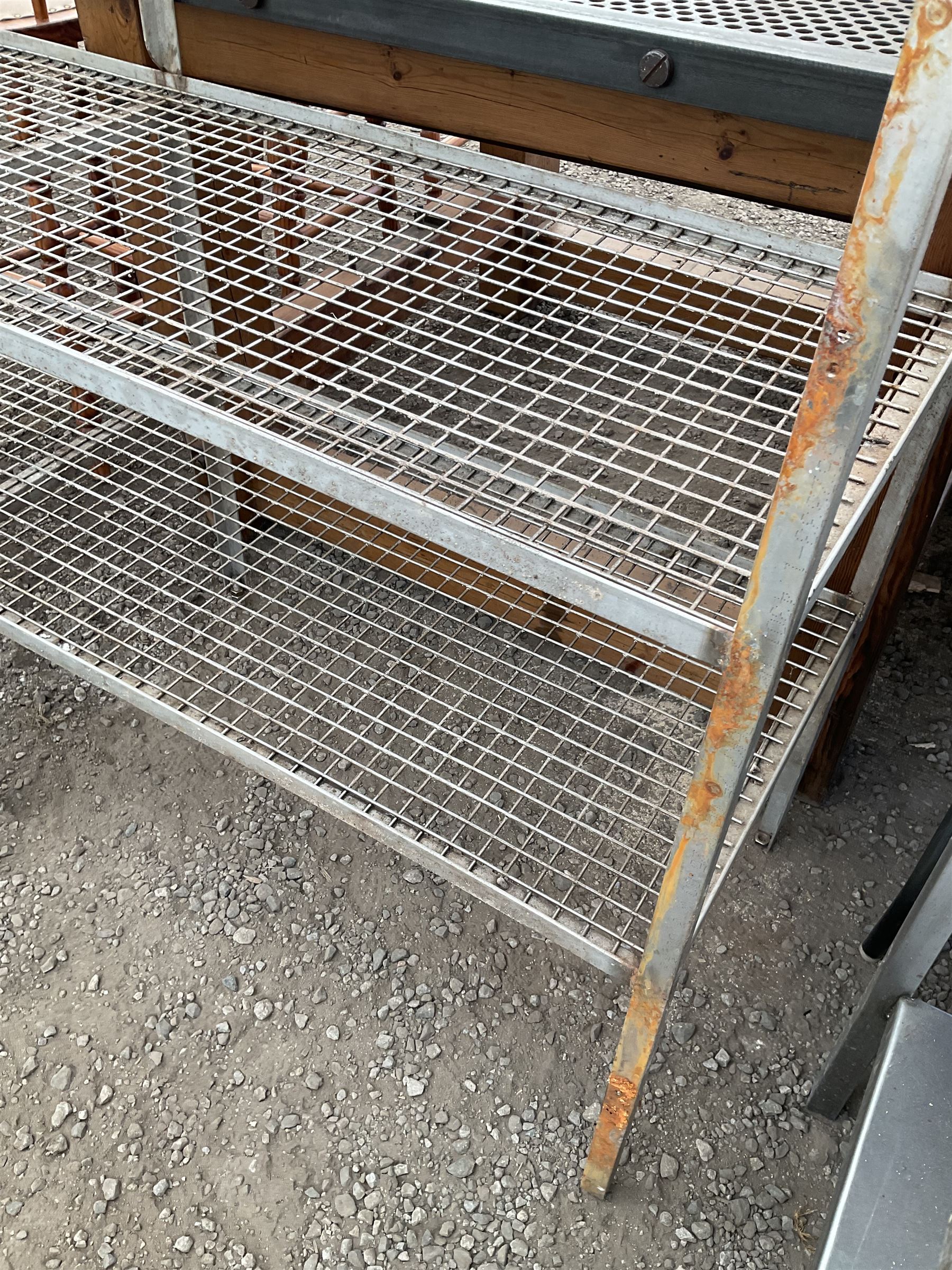 Steel mesh five tier shelving unit, and a small three tier shelving unit (2) - THIS LOT IS TO BE COLLECTED BY APPOINTMENT FROM DUGGLEBY STORAGE, GREAT HILL, EASTFIELD, SCARBOROUGH, YO11 3TX